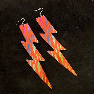 Earrings Lightning Orange Green Blue Yellow Women’s Jewelry